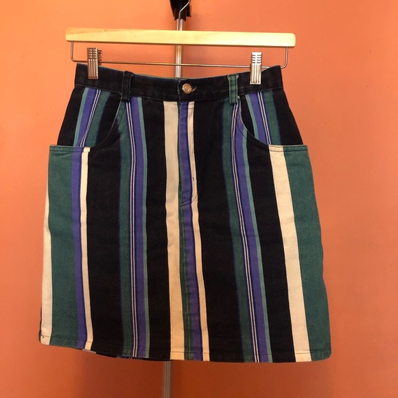 Striped Denim Skort - Picture 1 of 3